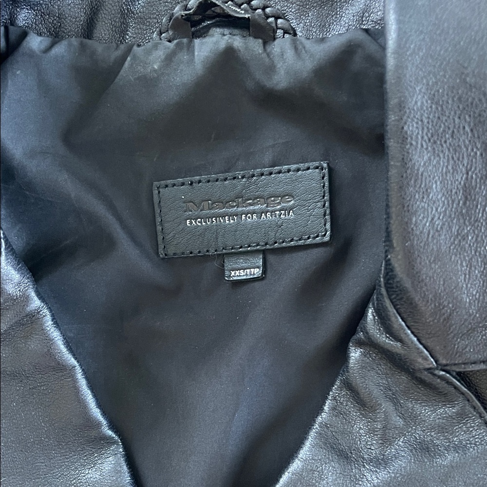 Mackage Black Leather Biker Jacket - Picture 4 of 8